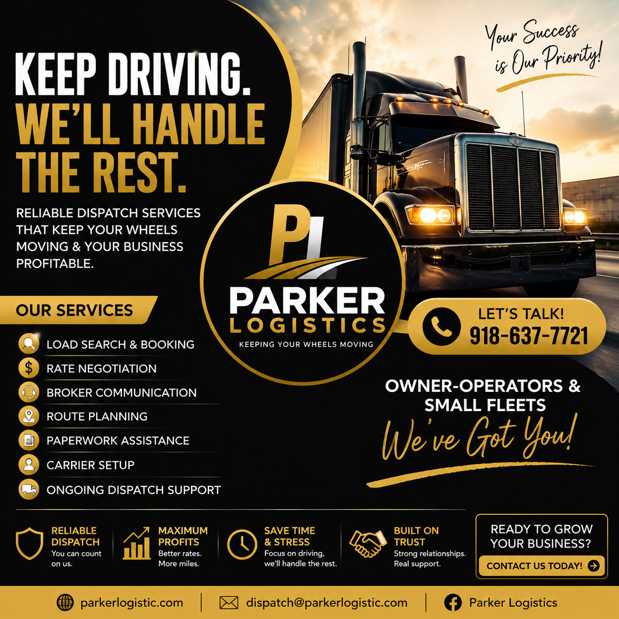 Parker Logistics independent truck dispatch services